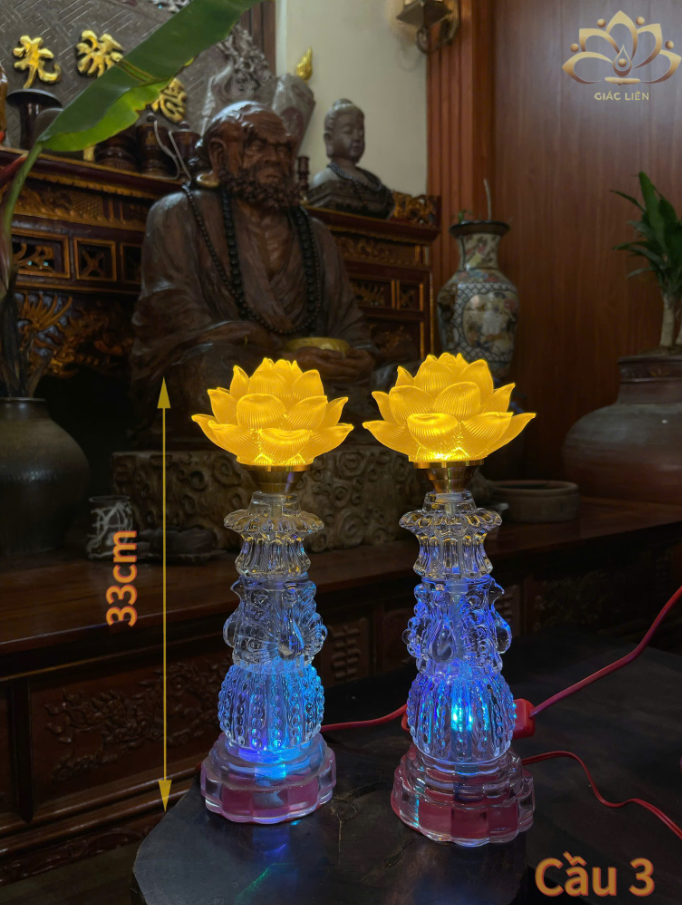 Đèn Thờ Lưu Ly Thân Cổ Cao Cấp